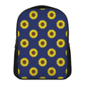 Navy Sunflower Pattern Print Casual Backpack