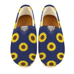 Navy Sunflower Pattern Print Casual Shoes