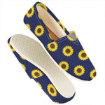 Navy Sunflower Pattern Print Casual Shoes