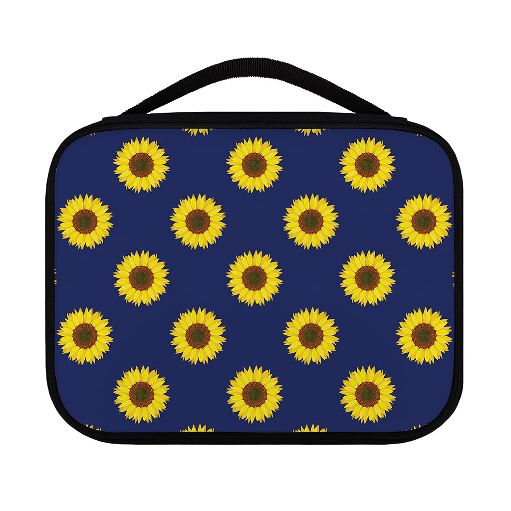 Navy Sunflower Pattern Print Classic Bible Case