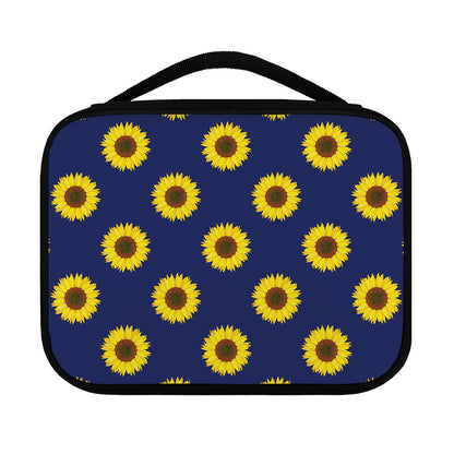 Navy Sunflower Pattern Print Classic Bible Case