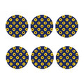 Navy Sunflower Pattern Print Coaster Set