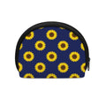 Navy Sunflower Pattern Print Coin Purse