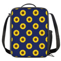 Navy Sunflower Pattern Print Crossbody Lunch Bag