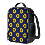 Navy Sunflower Pattern Print Crossbody Lunch Bag