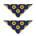 Navy Sunflower Pattern Print Dog Bandana