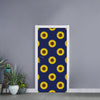 Navy Sunflower Pattern Print Door Sticker