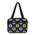 Navy Sunflower Pattern Print Double Strap Bible Bag