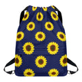 Navy Sunflower Pattern Print Drawstring Backpack