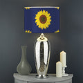 Navy Sunflower Pattern Print Drum Lamp Shade