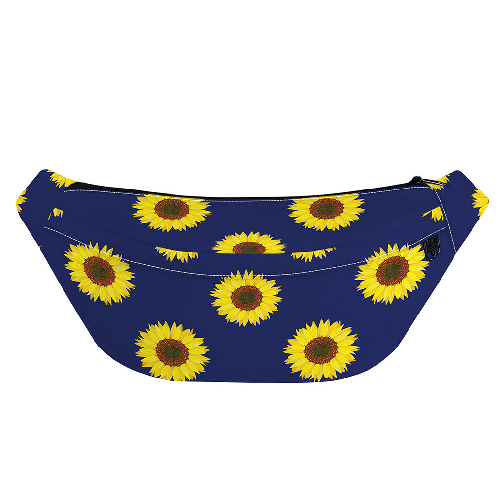 Navy Sunflower Pattern Print Fanny Pack