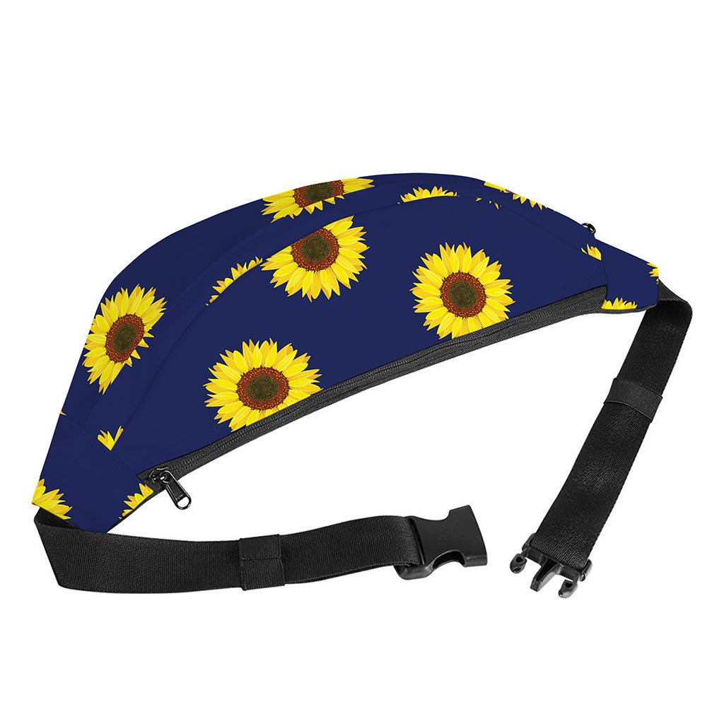 Navy Sunflower Pattern Print Fanny Pack