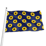 Navy Sunflower Pattern Print Flag