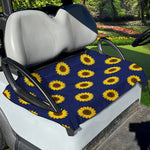 Navy Sunflower Pattern Print Golf Cart Seat Cover