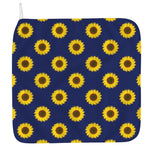 Navy Sunflower Pattern Print Hand Towel