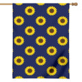Navy Sunflower Pattern Print House Flag