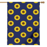 Navy Sunflower Pattern Print House Flag