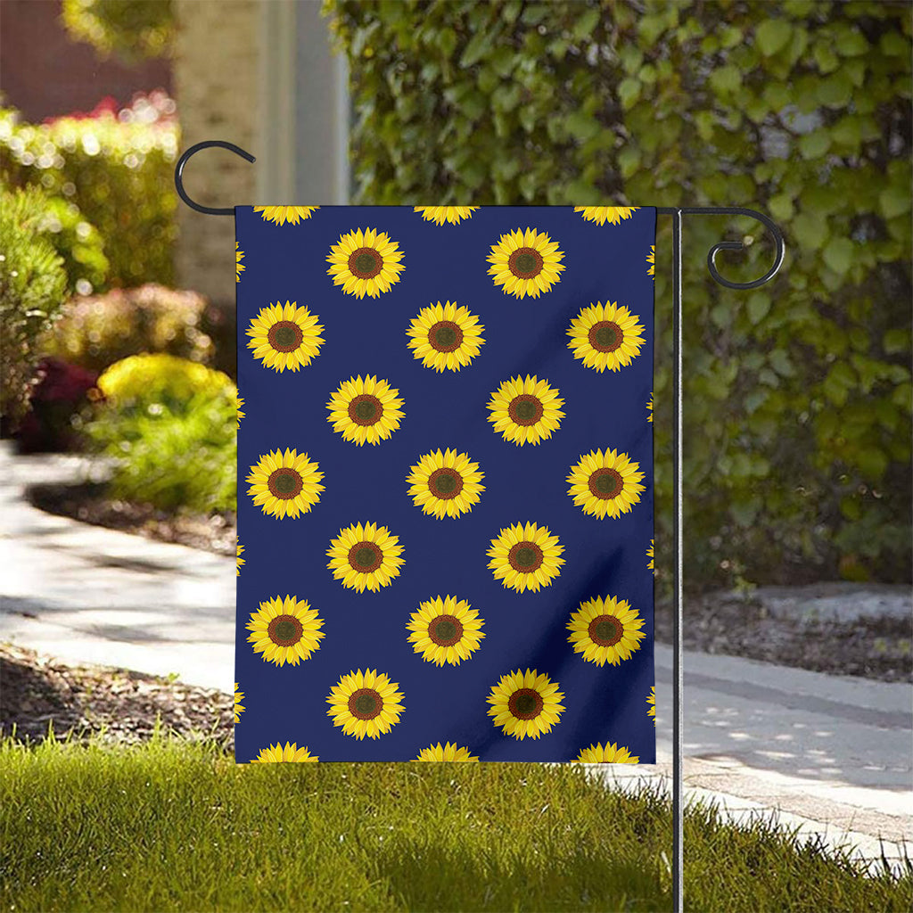 Navy Sunflower Pattern Print House Flag
