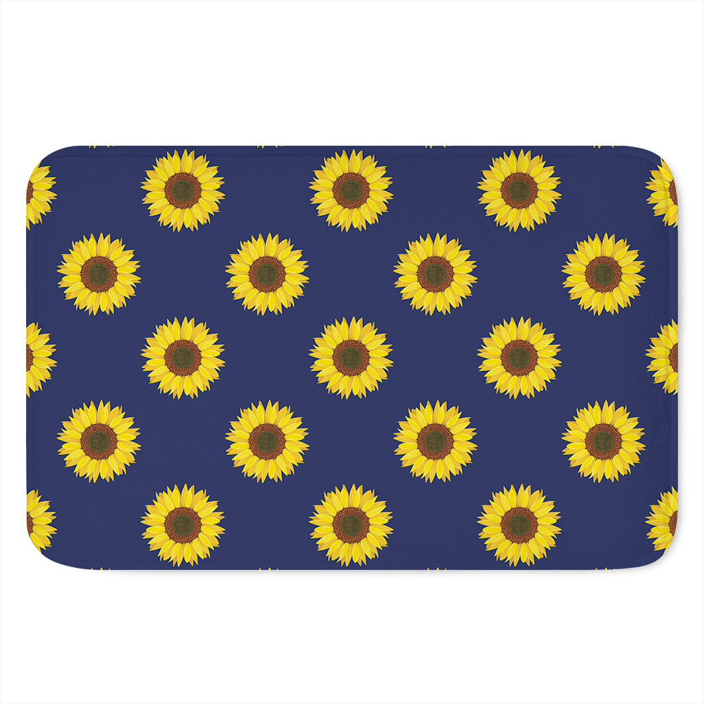 Navy Sunflower Pattern Print Indoor Door Mat