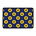 Navy Sunflower Pattern Print Kitchen Mat