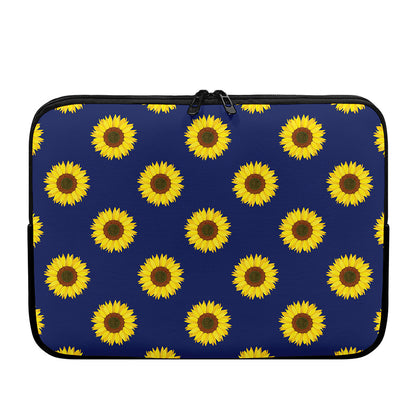 Navy Sunflower Pattern Print Laptop Sleeve