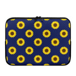 Navy Sunflower Pattern Print Laptop Sleeve