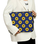 Navy Sunflower Pattern Print Laptop Sleeve