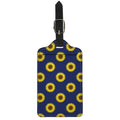 Navy Sunflower Pattern Print Luggage Tag