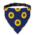 Navy Sunflower Pattern Print Over The Collar Dog Bandana