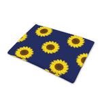 Navy Sunflower Pattern Print Pet Cooling Mat Cover