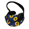 Navy Sunflower Pattern Print Pet Sling Carrier