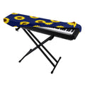 Navy Sunflower Pattern Print Piano Keyboard Cover