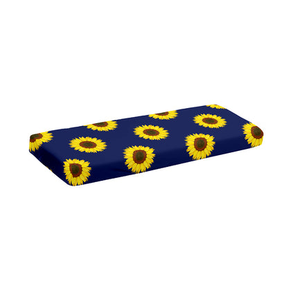Navy Sunflower Pattern Print Piano Keyboard Cover