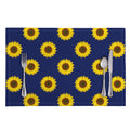 Navy Sunflower Pattern Print Placemat