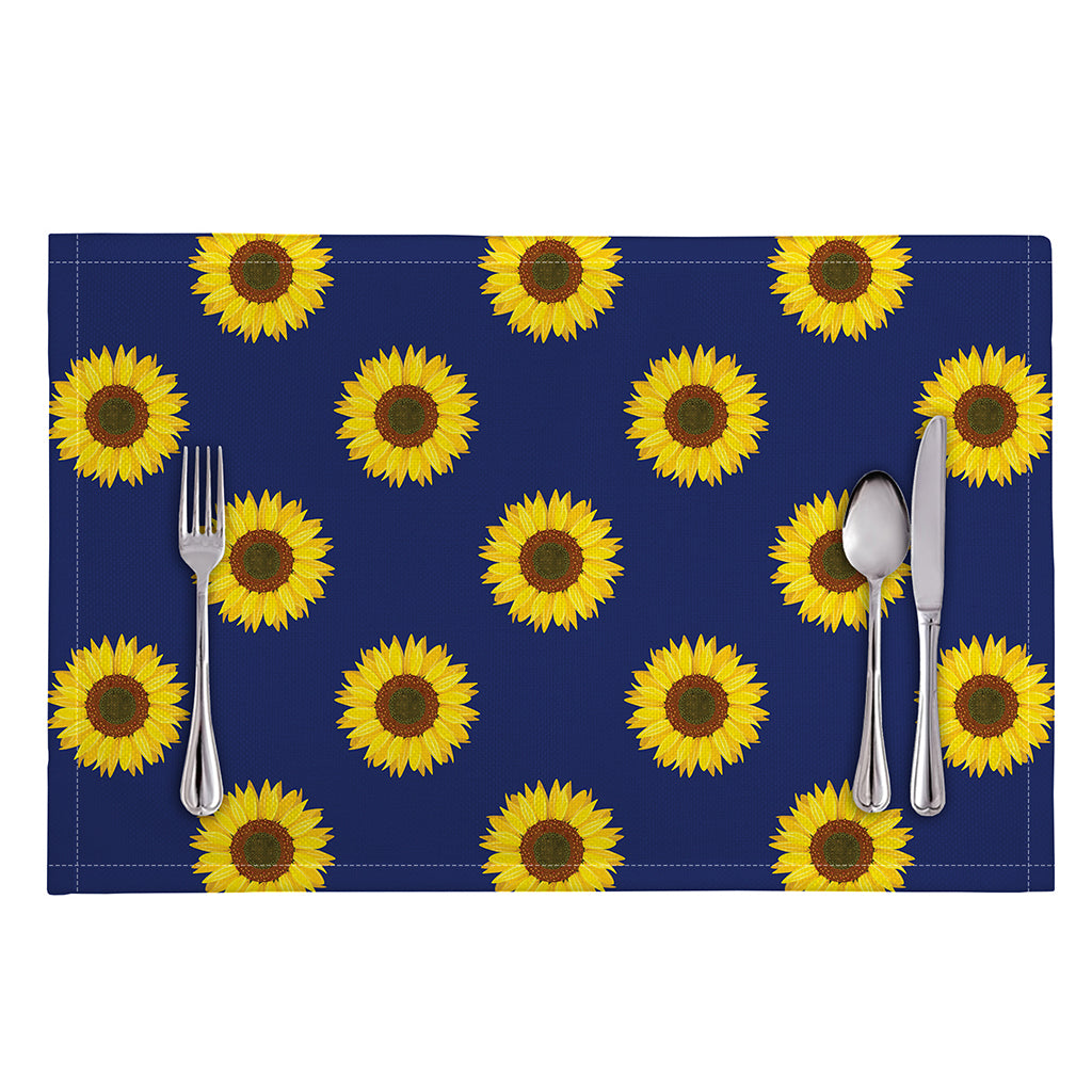 Navy Sunflower Pattern Print Placemat