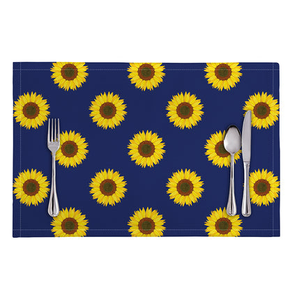 Navy Sunflower Pattern Print Placemat