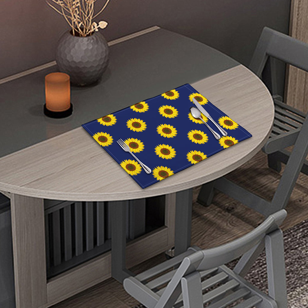 Navy Sunflower Pattern Print Placemat