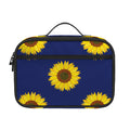 Navy Sunflower Pattern Print Portable Lunch Bag