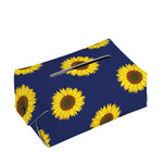 Navy Sunflower Pattern Print Rectangle Tissue Box Cover
