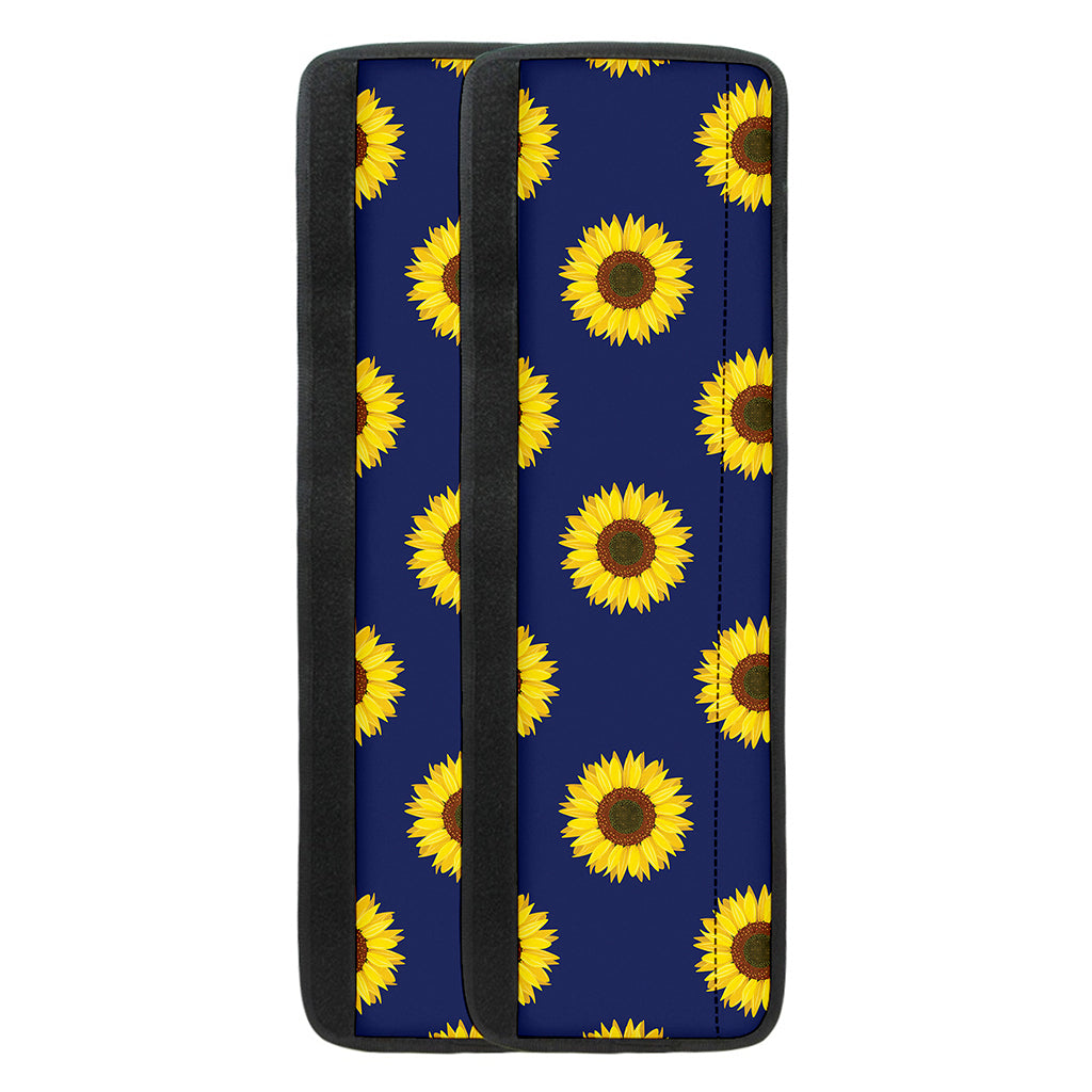 Navy Sunflower Pattern Print Refrigerator Handle Covers