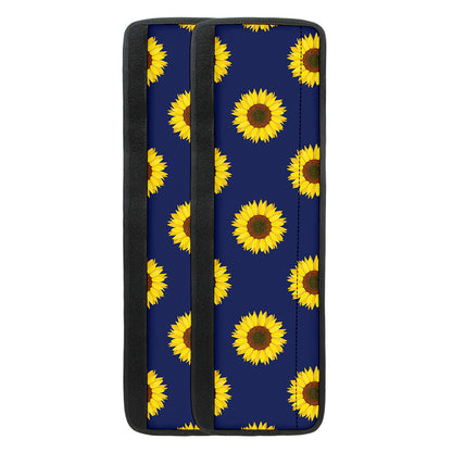 Navy Sunflower Pattern Print Refrigerator Handle Covers