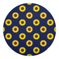 Navy Sunflower Pattern Print Round Blanket
