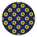 Navy Sunflower Pattern Print Round Floor Mat
