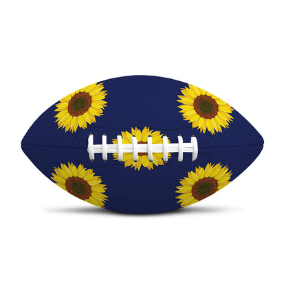 Navy Sunflower Pattern Print Rugby Ball