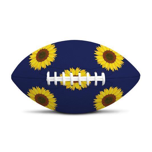 Navy Sunflower Pattern Print Rugby Ball