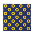 Navy Sunflower Pattern Print Silk Bandana