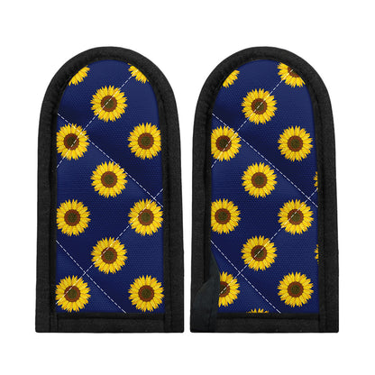 Navy Sunflower Pattern Print Skillet Handle Cover