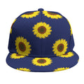 Navy Sunflower Pattern Print Snapback Cap