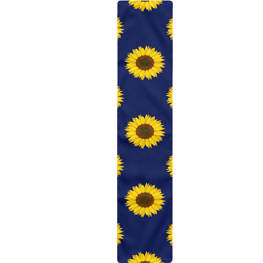 Navy Sunflower Pattern Print Table Runner