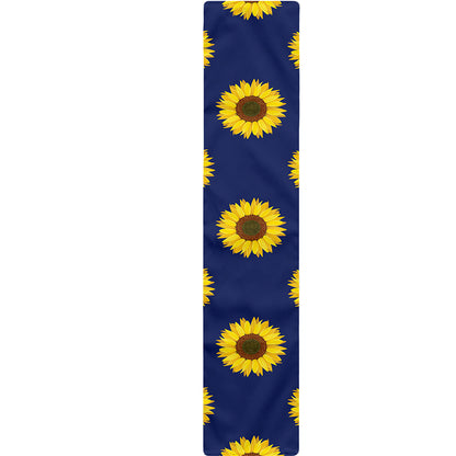 Navy Sunflower Pattern Print Table Runner